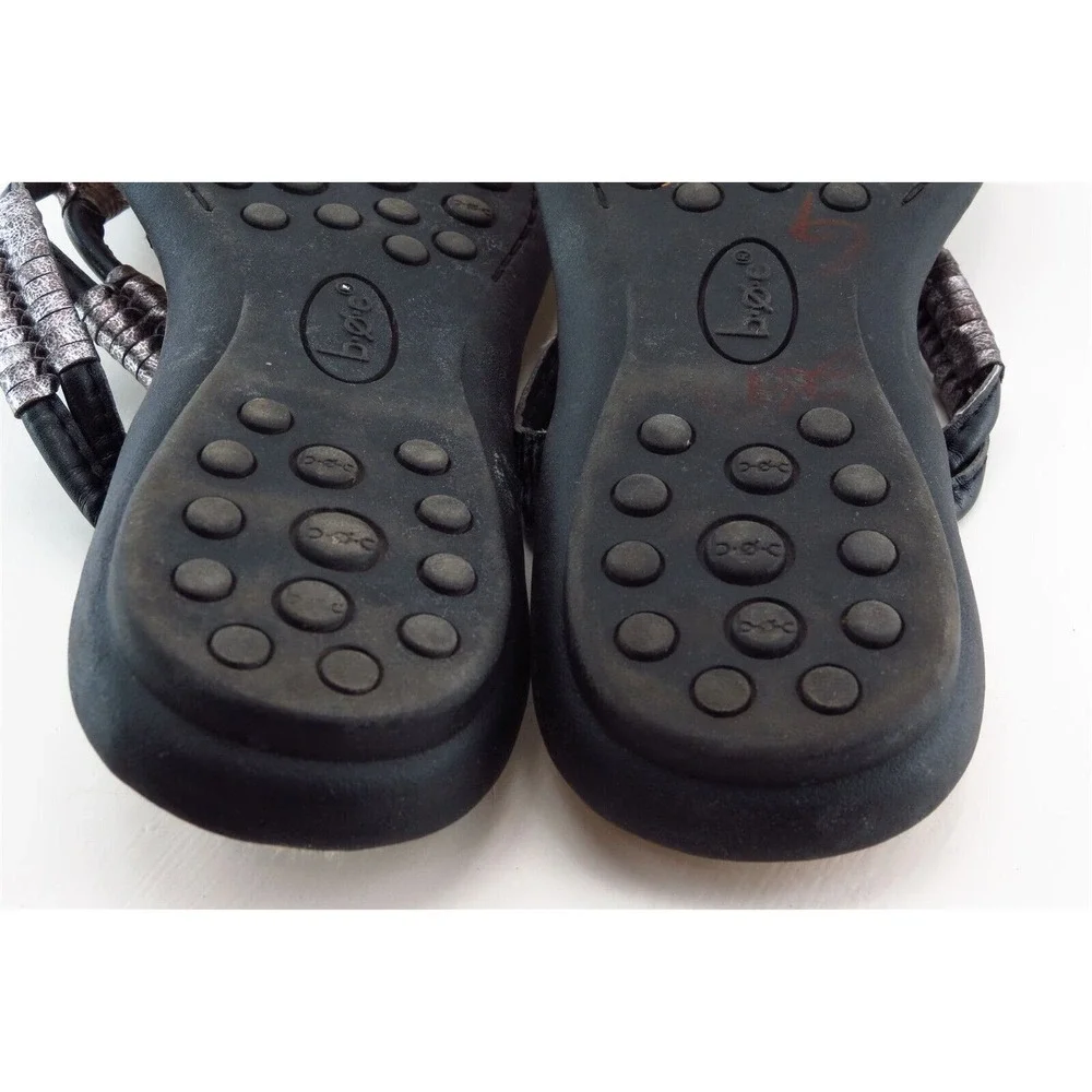 Born‎ Concept T-Strap Sandals Black Synthetic Women Shoes Size 6 Medium